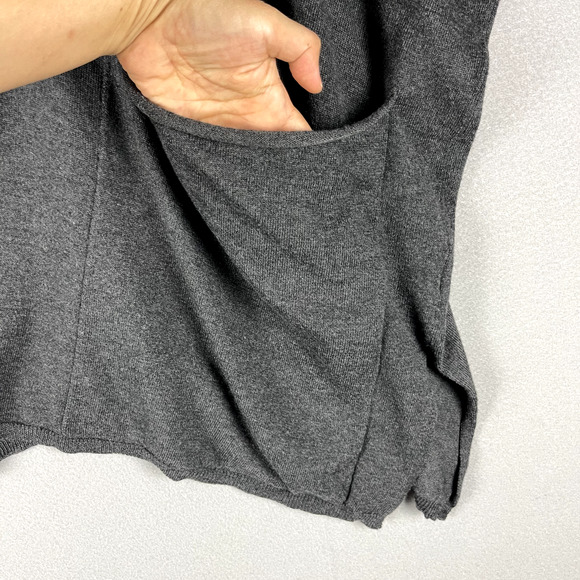 Kerisma Oversized Sweater Womens Small Medium Gray V-Neck Lagenlook Relaxed Boho - Picture 7 of 16